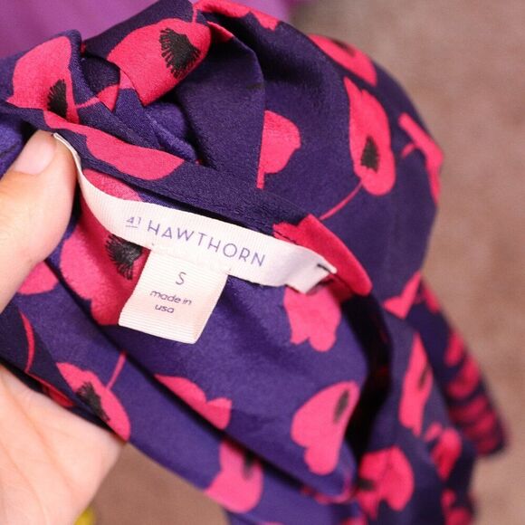 41 Hawthorn | Short Sleeve Chiffon Top Small - Picture 5 of 7